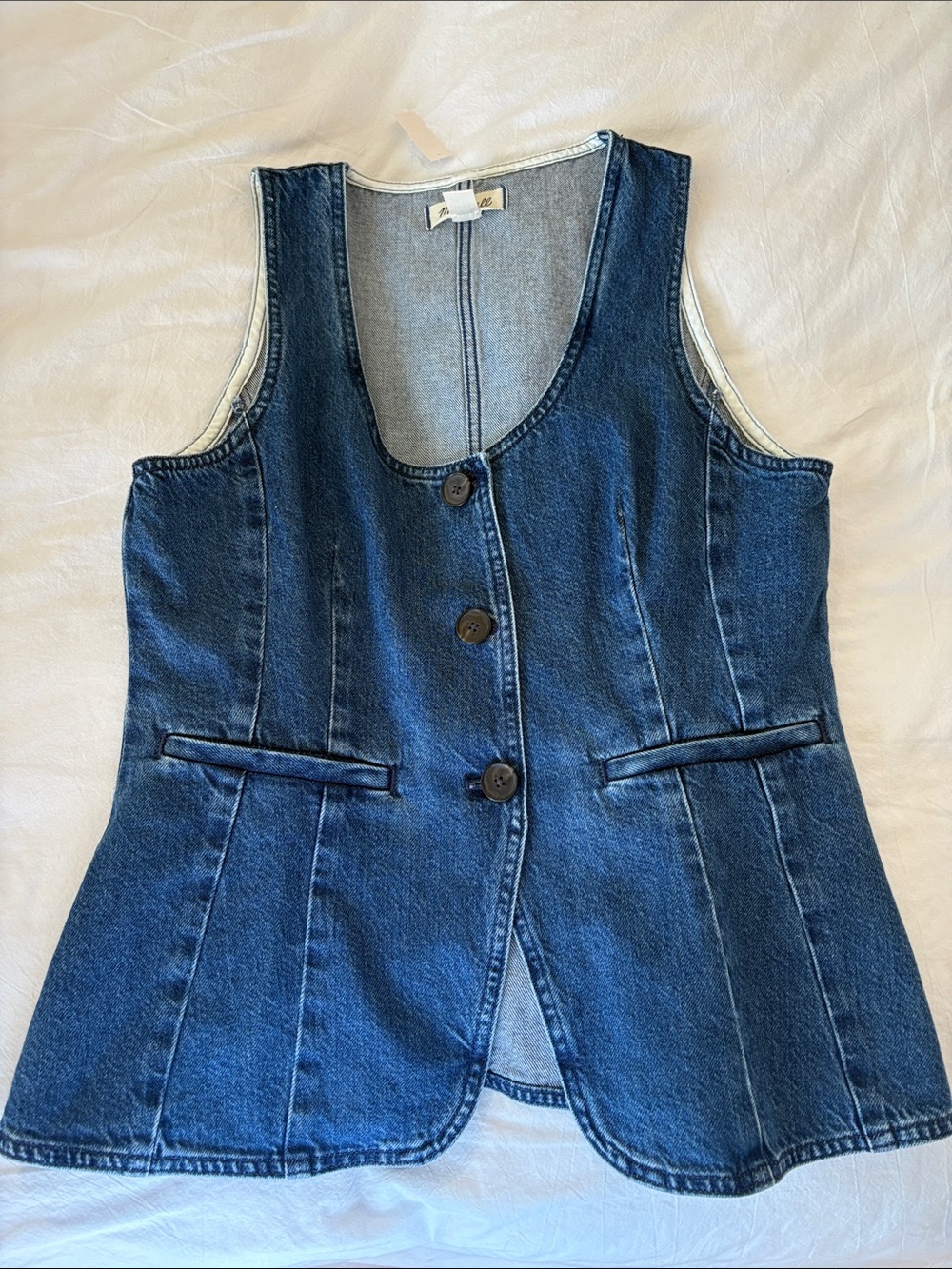 Madewell Indigo Denim Three-Button Vest